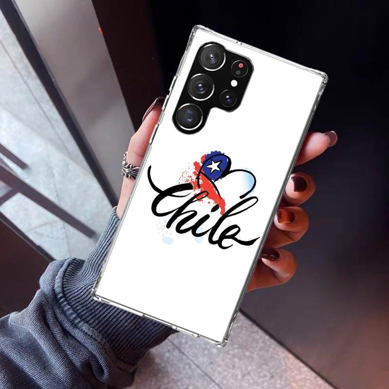 Chile Flag Phone Case For Samsung Galaxy S23 S24 S25 Edge S26 Ultra S22 + S21 Plus S20 FE Cover Silicone Print Shell Galaxy S23