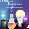 Lampe Murale RGB avec Télécommande et Contrôle Tactile, Ampoule E27 Rechargeable d'Urgence, Haute Luminosité