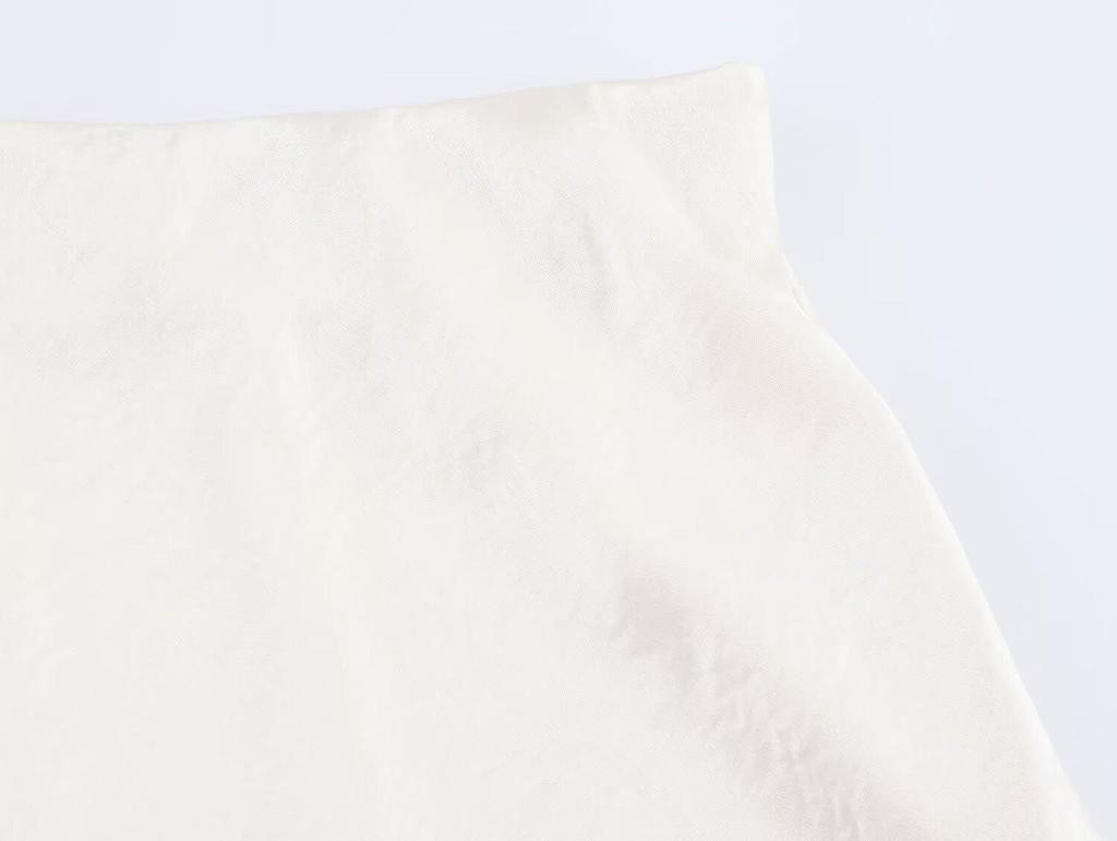 2025 Spring Women's European & American Style Double-Sided Lace High Split Fishtail Satin Midi Skirt