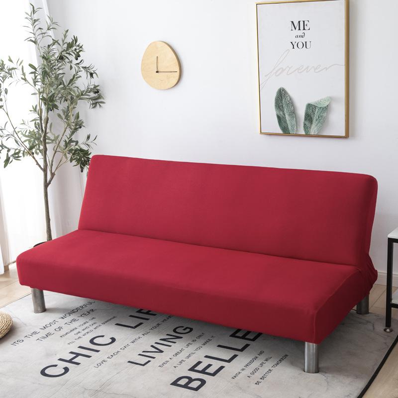 Solid Color Without Armrest Sofa Bed Cover Elastic Stretch Foldding Couch Covers Removable Washable Slipcover Living Home el