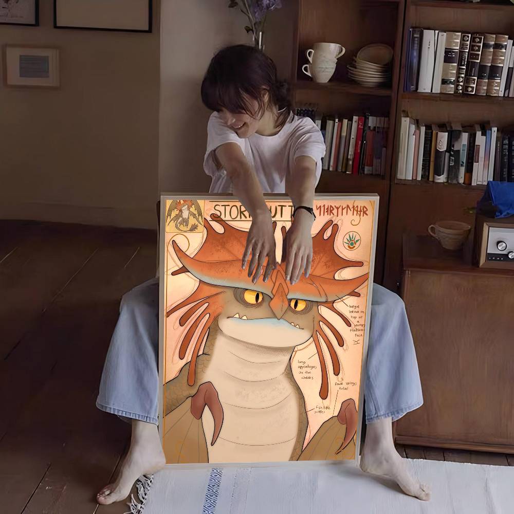 H-How To T-Train Your D-Dragon Whitepaper Poster Retro Kraft Paper Sticker DIY Room Bar Cafe Vintage Decorative Painting