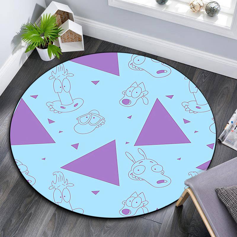 Rocko2 Round Area Rug,Carpet Rug for Living Room Bedroom Sofa Playroom Decor,Non-slip Floor Mat