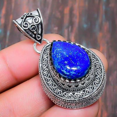 Očarujúci prívesok na šperky Vintage Lapis Lazuli, ručne vyrobený z 925 mincového striebra