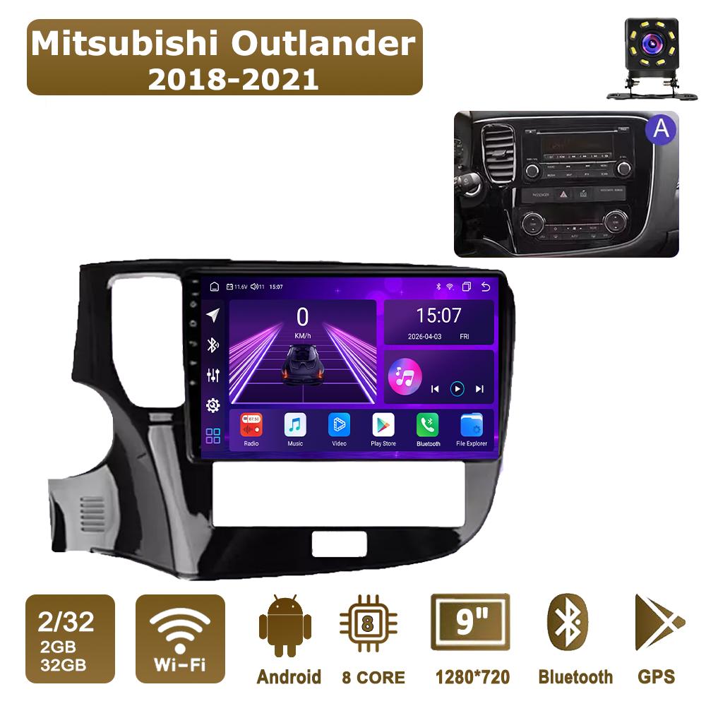 Android Car-Play Car Radio For Mitsubishi Outlander 2018-2021 Multimedia Player Head Unit Stereo GPS Navigation BT WIFI,8 CORE ,2+32GB