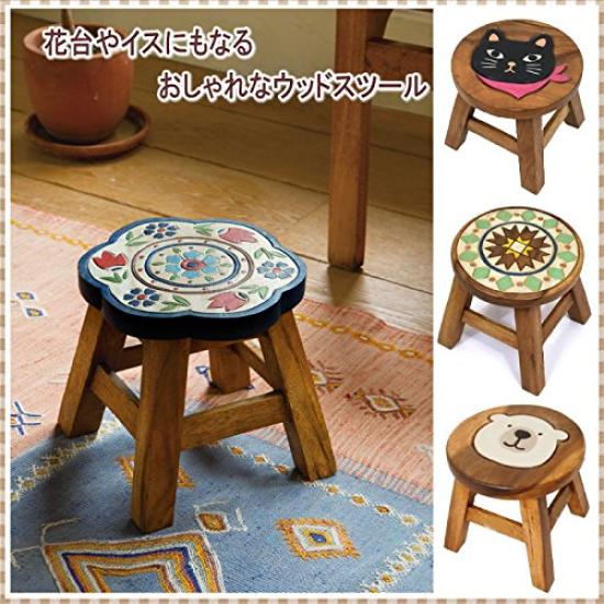 Tokiiro Interior Round Stool Scarf Cat Black 2207-181610712860144