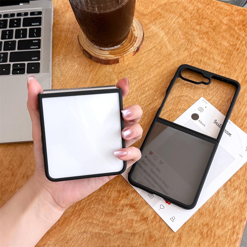 For Samsung Galaxy Z Flip 7 6 5 ZFlip7 FE Phone Case Frosted Transparent Folding Shockproof Protective Silicone Cover