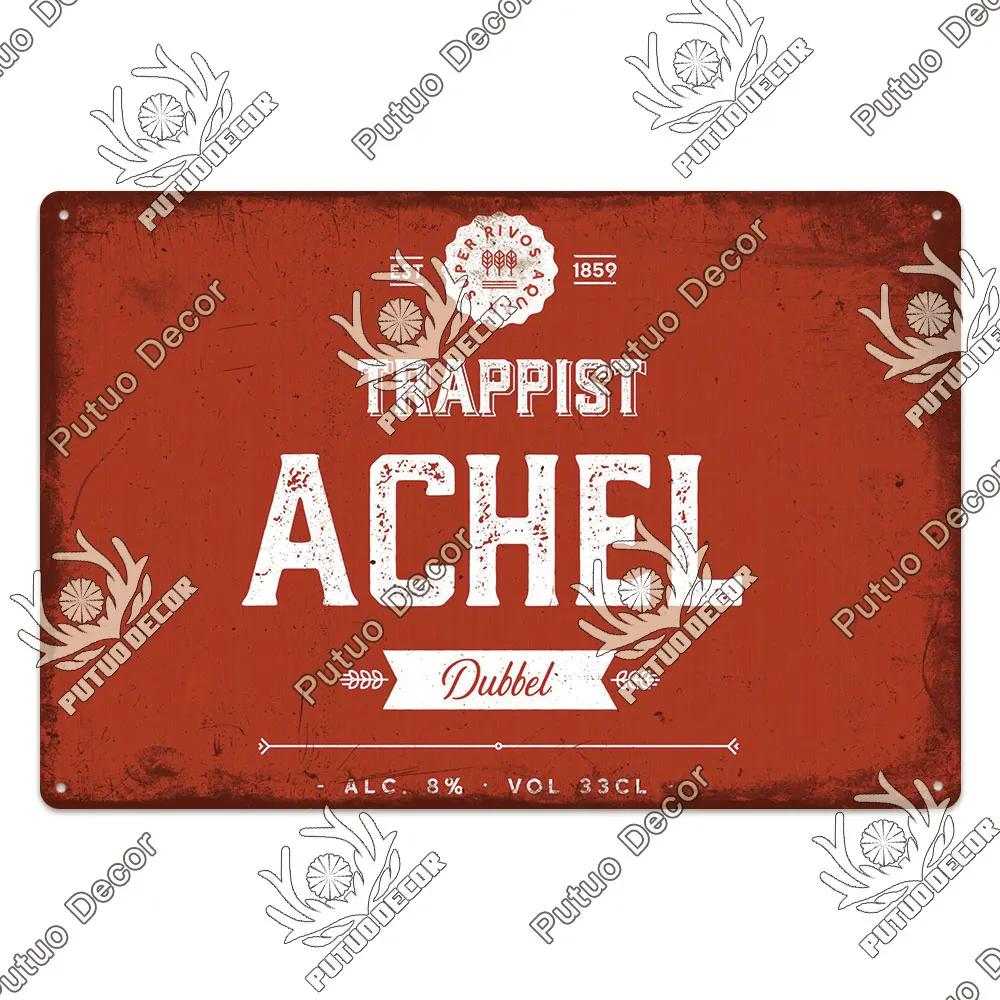 Putuo Decor Belgium Beer Plaque Metal Vintage Tin Sign Metal Sign Decorative Plaque Wall Decor Pub Bar Man Cave Club Decoration