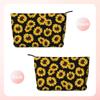 Custom Sunflower Pattern Toiletry Bag Women Cosmetic Bags Makeup Organizer Lady Portable Storage Dopp Kit Case