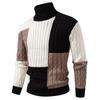 New Autumn Winter Color-blocking Turtleneck Sweater for Men Casual Fashion Sweater for Men