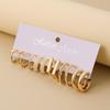 European and American Style C-shaped Butterfly Chain Earrings - 6 Pair Set, Women's Light Luxury Fashion.