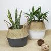 Foldable Rattan Straw Basket Flower Pot Hanging Wicker Storage Basket Garden Accessories