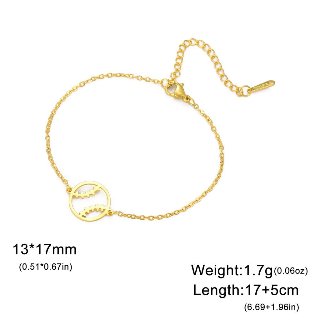 Teamer Braccialetto con Ciondolo Racchetta da Baseball Tennis Acciaio Inossidabile Braccialetto con Pallina Sportiva per Donne Ragazze Gioielli Casual Raffinati