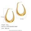 MamacitaSlay 316L Edelstahl Birnenform Hohl Ausgeschnitten Creolen 18K Gold Plated Wasserdichter Schmuck Einzigartige Ohrringe für Damen