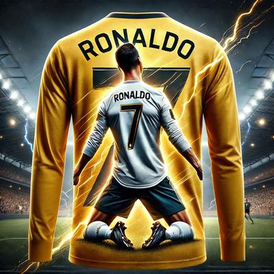 2026 Cristiano Ronaldo Mode Fußball-Superstar Bedrucktes Herren-Fan-Gedenk-Langarm-T-Shirt Kinder Atmungsaktives Trikot