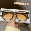 New Xiaohongshu Same Retro Box A Color-Changing Flat Glasses Fashion Trend Men'S And Women'S Anti-Blue Light Myopia Glasses