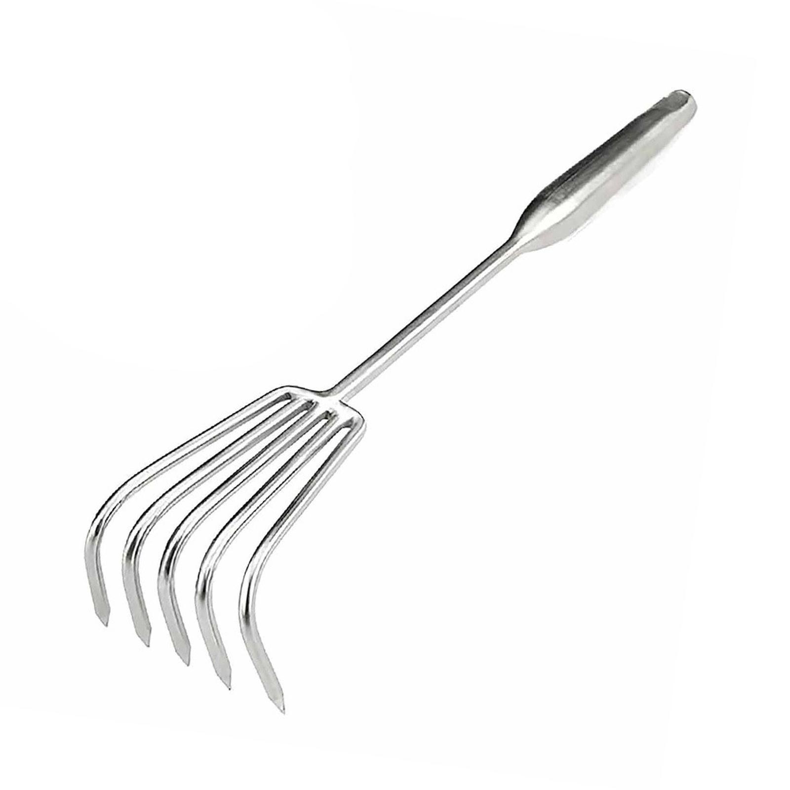 

Stainless Steel Integrated Steel Handle Small Rake Gardening Multi- Soil Rake Garden Soil Raking Tool One Size