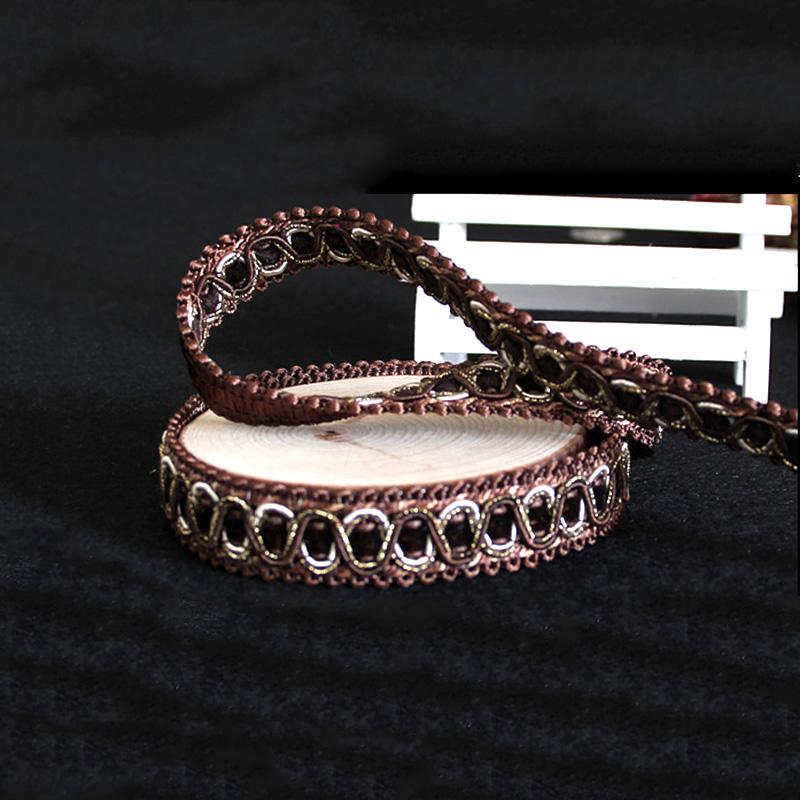 

6 м/лот, высокое качество, новейшая золотая кружевная ткань, аппликация, кружевная бейка, гипюровые кружева, лента для шитья, отделка для одежды Dantel Aplike 6m темный кофе