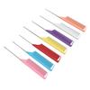 7 Colors Rat Tail Comb Set Fine Tooth Hairdressing Stainless Steel Pintail Heat Resistant Tail Parting Comb