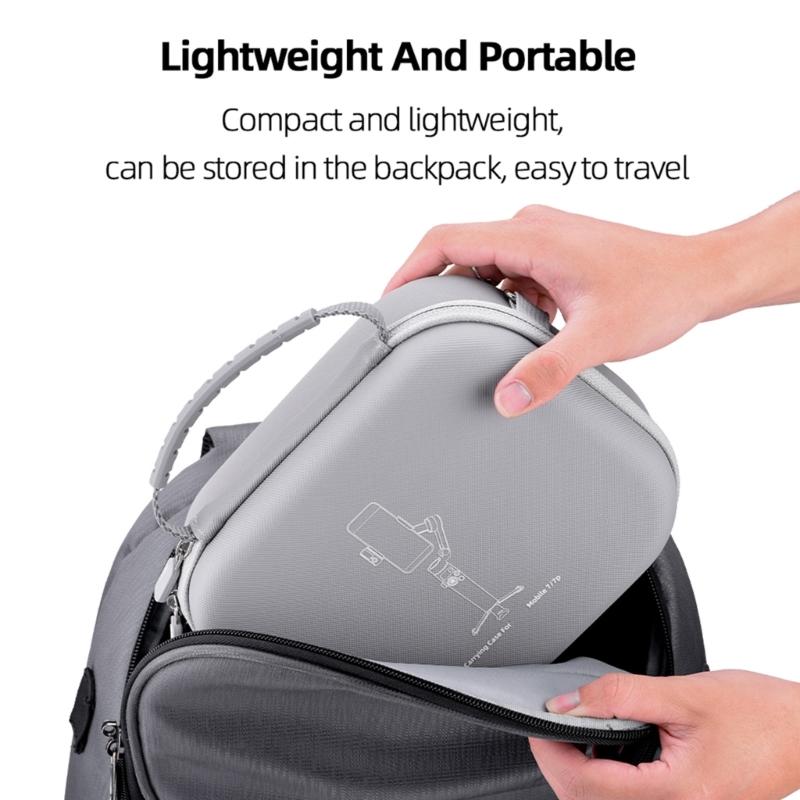 Protective Carrying Case for Mobile 7/7P Handheld Stabilizers with Soft Lining and Mesh Pocket for Accessories