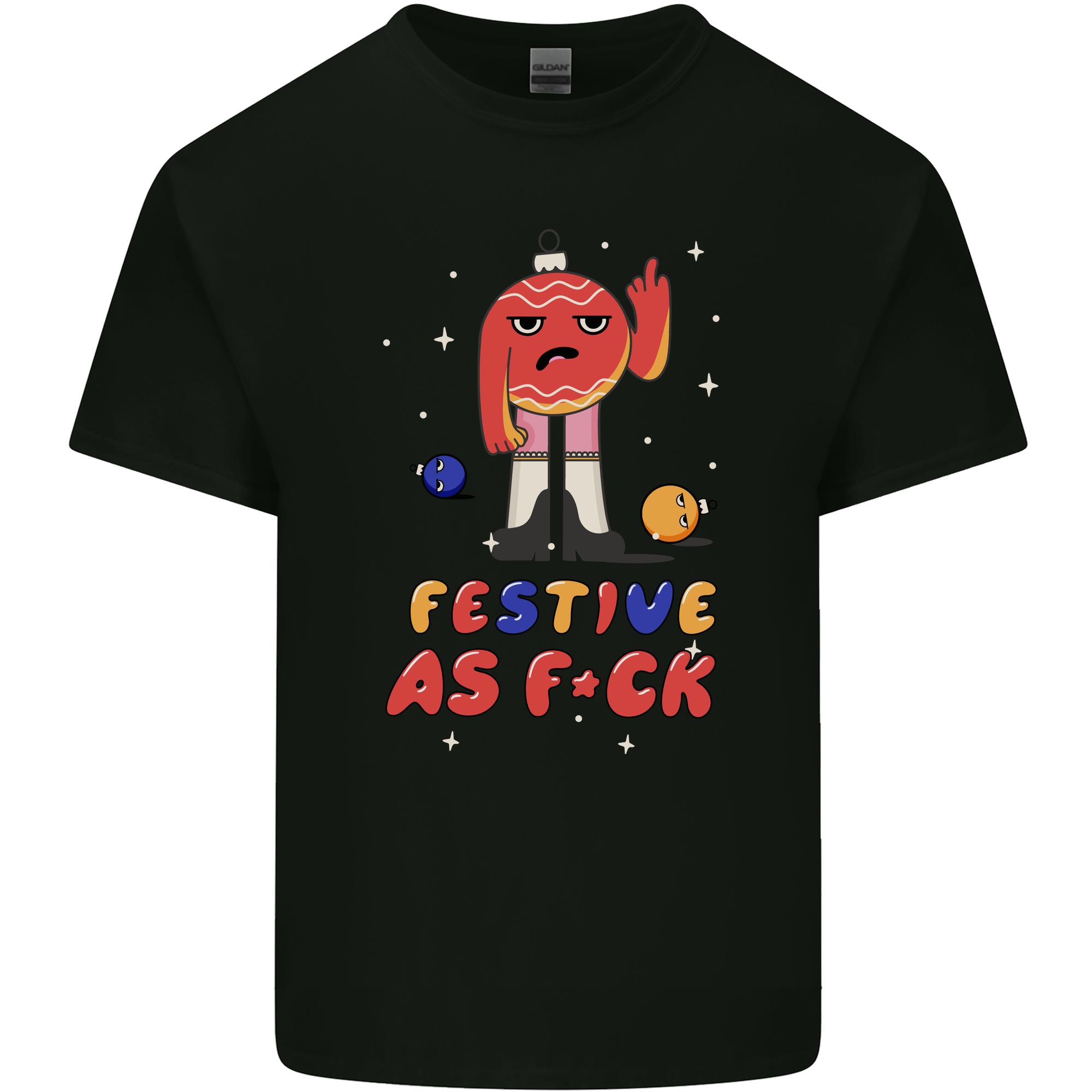 Christmas Offensive Bauble Bah Humbug Finger Flip Unisexs Light Cotton TShirt S