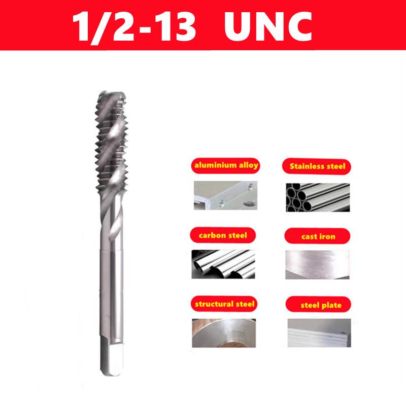 1pcs W6542 HSS American Spiral Groove Machine Tap UNC/UNF, Used for Stainless Steel Internal Thread Tapping and Drilling Tools