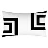 Rectangular Pillowcase Sofa Decorative Pillow Geometric Print Cushion Cover Simple Style Black and White