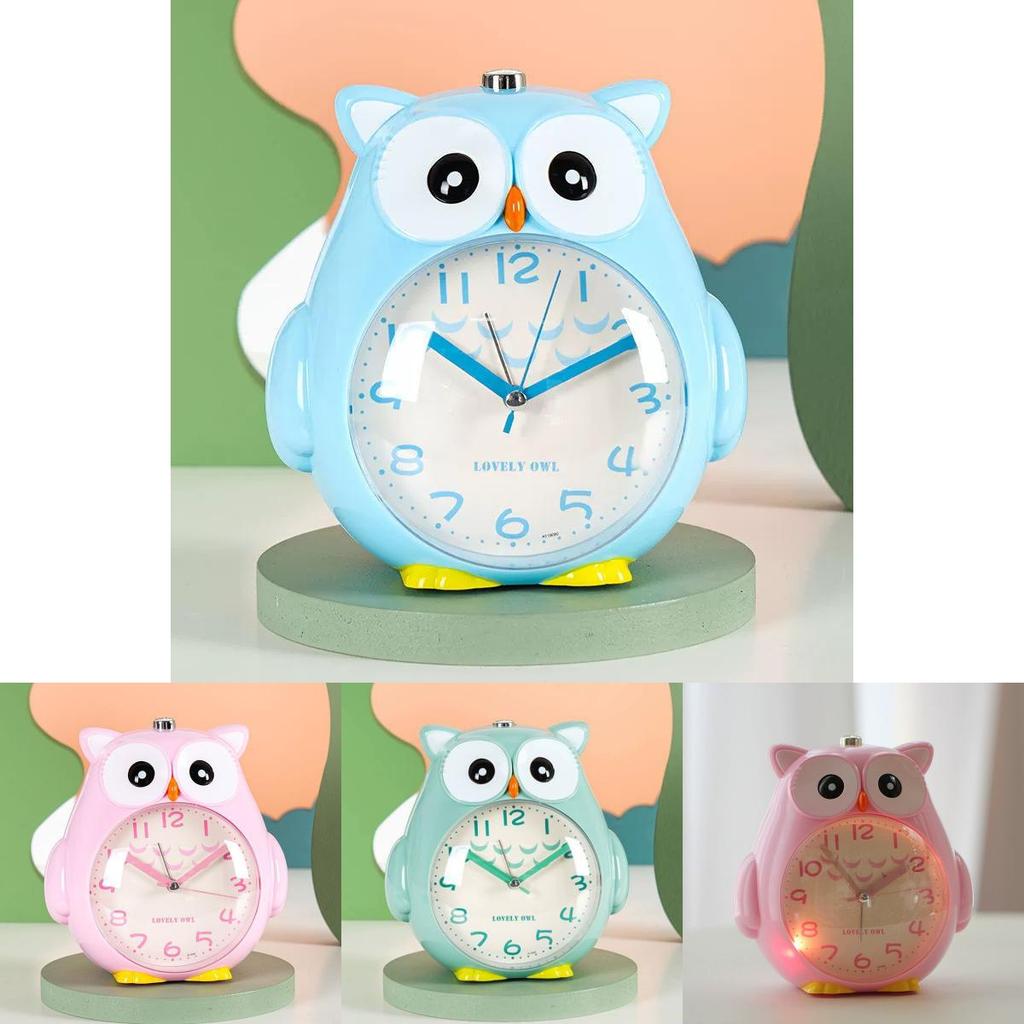 Owl Cartoon Silent Night Light With Talking Childrens Alarm Clock For Bedroom Decor