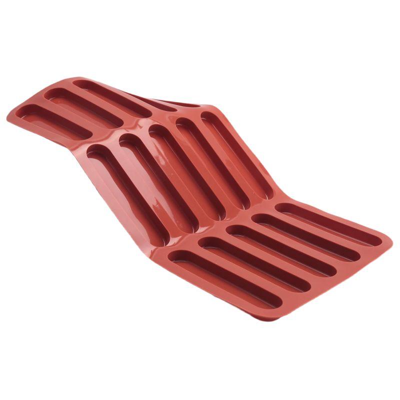 

Good-Tiramisu Finger Biscuit Silicone Mould,15 Cavities Cereal Bars Baking Mould,Chocolate Bar Mold, Long Strip Silicone Mold красный
