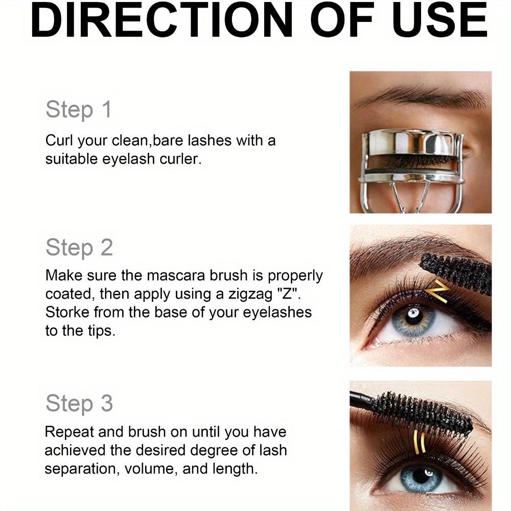 Zwarte mascara Volume en krul zonder vlekken Langdurig waterbestendig en zweetbestendig Zachte borstel Eenvoudig te gebruiken Mascara met volledig effect