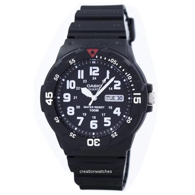 Montre à quartz analogique 100M avec bracelet en résine noire MRW-200H-1BVDF MRW200H-1BVDF pour hommes