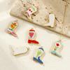 2PCs Ceramic West Cowboy Boots 304 Stainless Steel Pendants 18K Gold Plated Charms For Jewelry Neckalce Making 3.4cm x 2.3cm