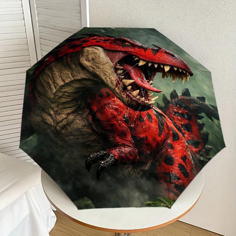 1 Stück Dinosaurier prähistorischer Regenschirm - 8 Speichen verstärkt, Automatisches Öffnen, Leicht & Langlebig, Modisches Accessoire für den Außenbereich - D321