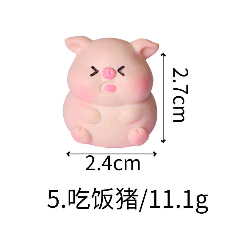 6Pcs/set Creative Cute Study Piggy Doll Miniatures Resin Animal Ornaments DIY Fairy Garden Decoration Micro Landscape