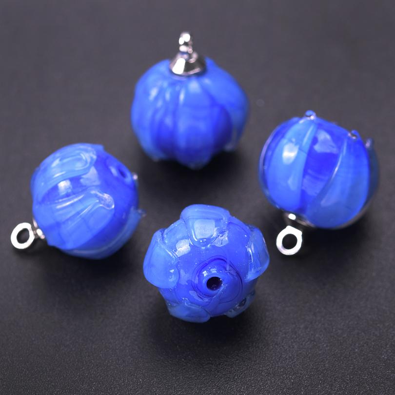 9pc Mix Glass Lily Of The Valley Pendants For Jewelry Making Supplies Colorful Flower Charm Pendant DIY Vintage Earring Bracelet