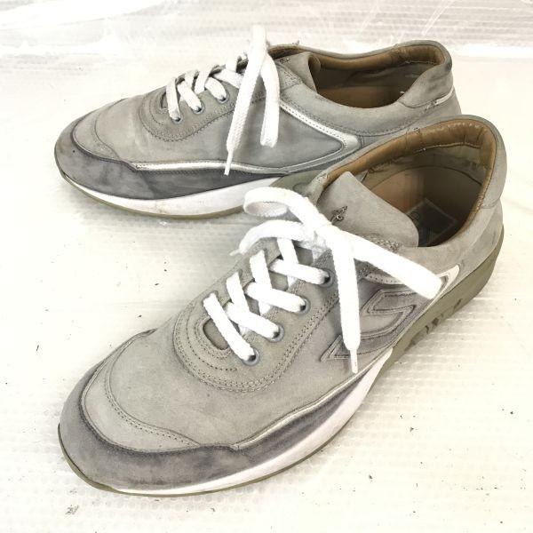 Cesare Paciotti Italy Suede Leather Sneakers 41 25.5-26.0 Gray(USED)