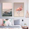 Nordic Canvas Painting Romantic Flamingo Rose Sea Wave Print Animal Painting Modern Wall Art Poster Home Decoration No Frame