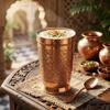 Pure Brass Glass Tumbler with Embossed Design, for Drinking Serving Water, Yoga & Ayurveda, Volume-270 ML, 1 Piece