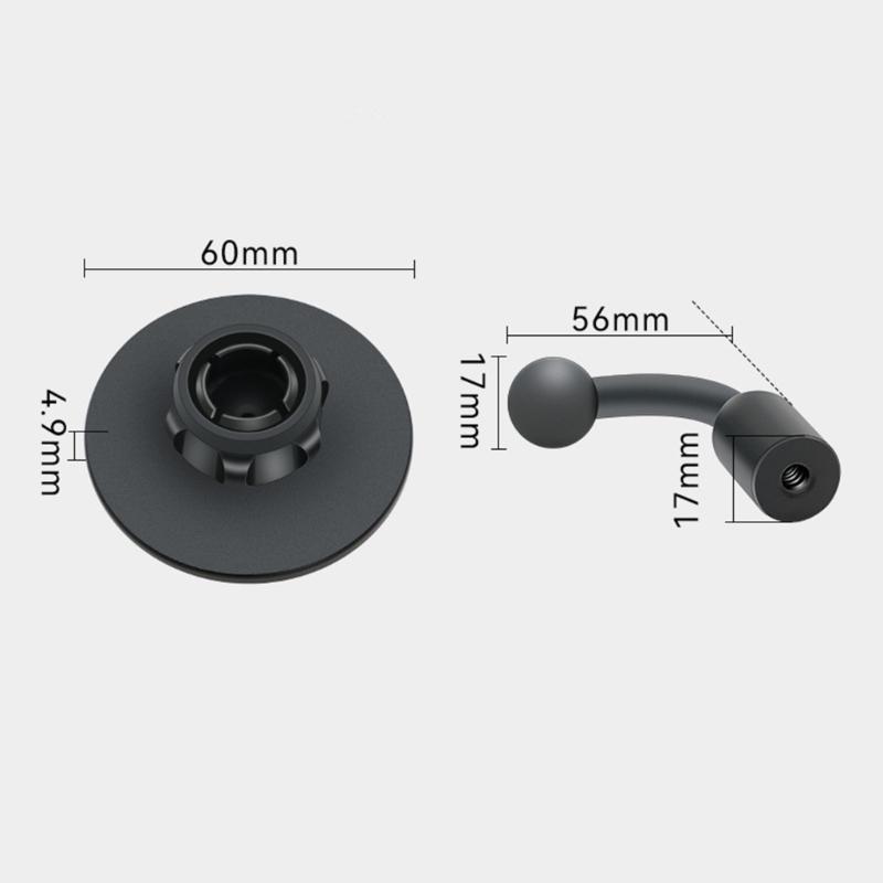 Aluminum Alloy Magnetic Phone Holder With 17mm Ball Head Elbow Adapter Joint 1/4" Thread Converter For Multiple Device