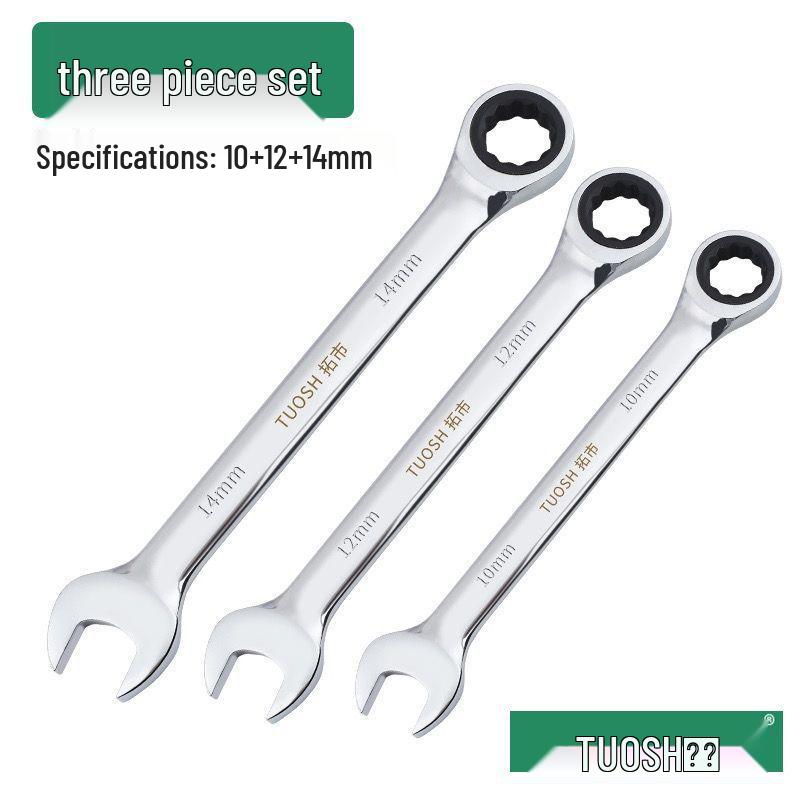 72-Tooth Dual-Ended Ratchet Wrench: Quick Spline, Bidirectional Multi-Function Auto Repair Tool Set