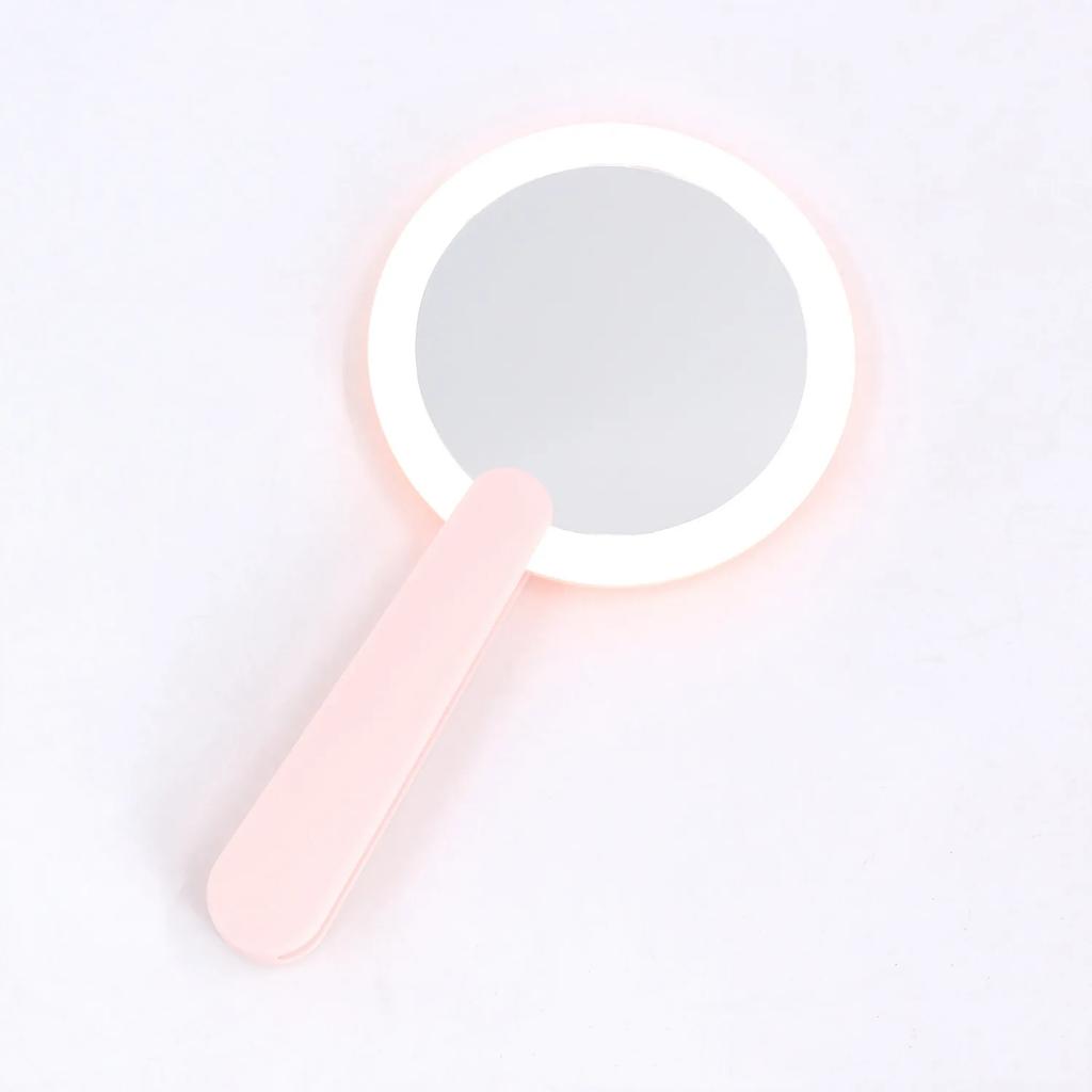 360 ° Rotating LED Makeup Mirror,rotating Switch Light Handheld/desktop Dual-use,charge,portable Mirror,touch Up Makeup Anytime