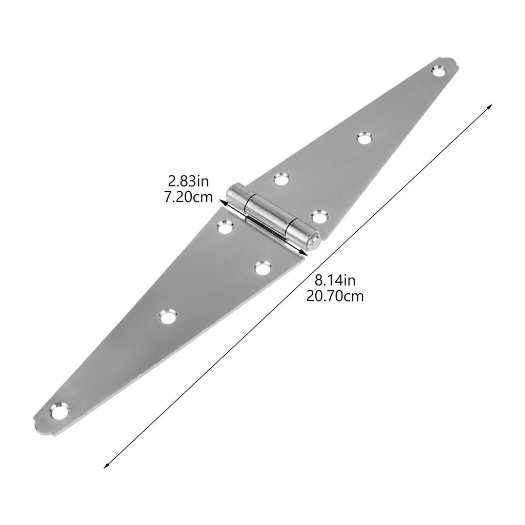 2Pcs 200Mm Heavy Duty Strap Hinge for Outdoor Gate Wooden Fence Barn Door Shed Cabinet Wardrobe Bookcase Decorative Iron Hinge
