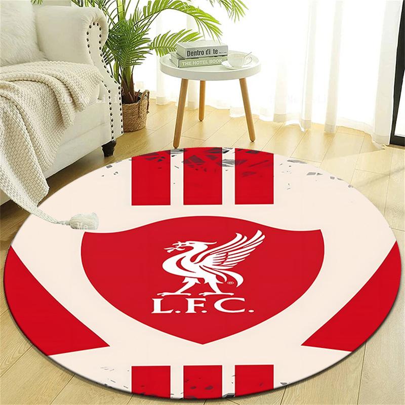 1pc L-Liverpool Print Round Carpet Chair Round Carpet Suitable for Bedroom Living Room Home Decorative Carpet