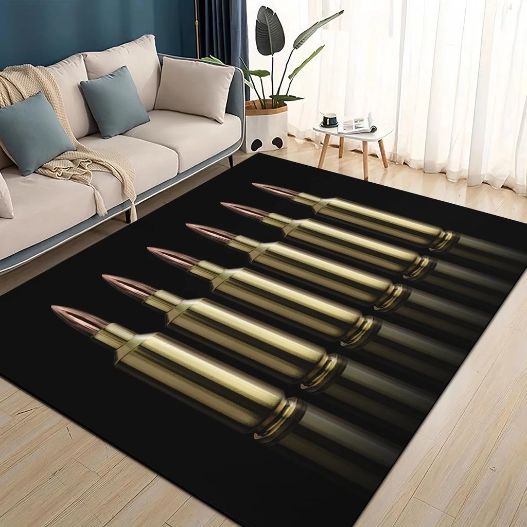 27 Arten Coole Verschiedene Arten von Pistolenkugeln Teppich für Wohnzimmer Schlafzimmer Haus Sofadekoration, Kinder Spielen Rutschfeste Bodenmatte