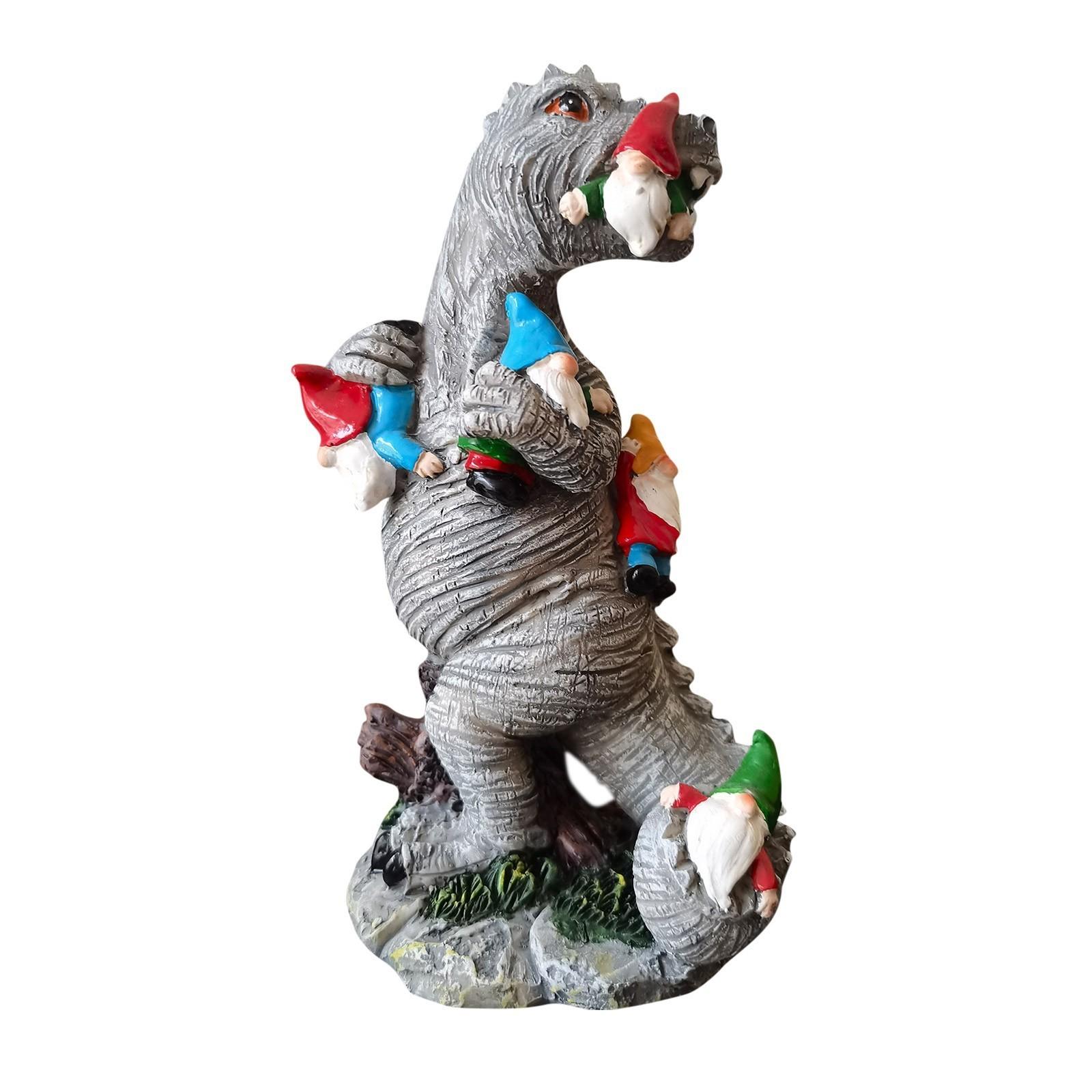 Имитация Динозавр Ест Карлика Старика Смола Украшения Настольный Уличный Сад Декорации Поделки Статуя