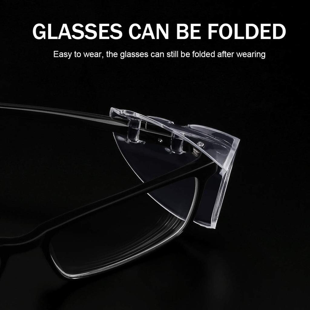 MELASA 30 Pairs Safety Glasses Side Shields For Prescription glasses, Eye Protection Glasses Shields, Fits S to L Eyeglasses
