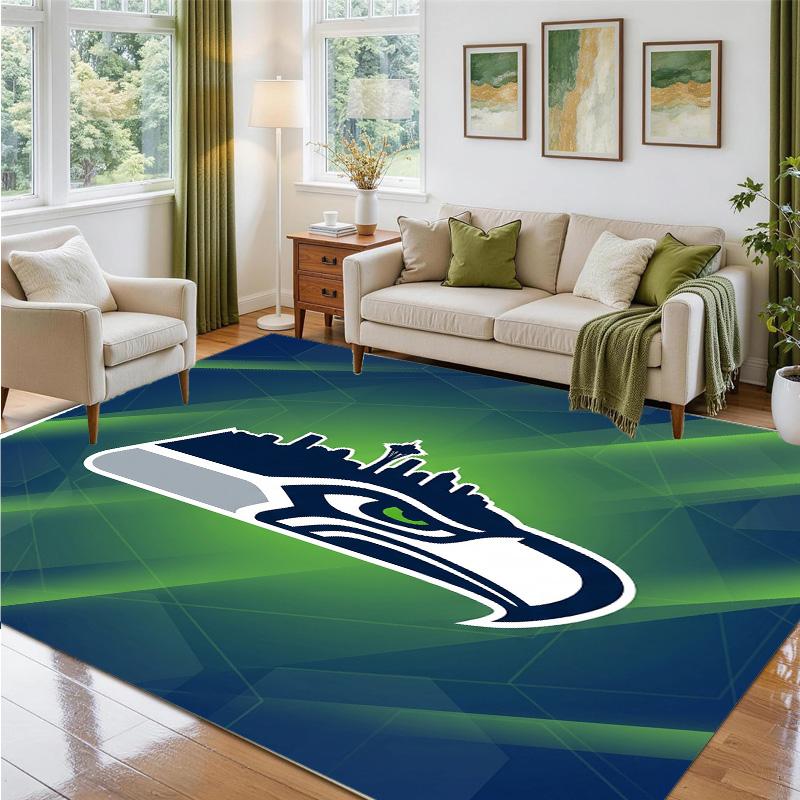 Seattle Seahawks Design Crystal Velvet Rug Soft Decorative Mat for Bedroom Entrance