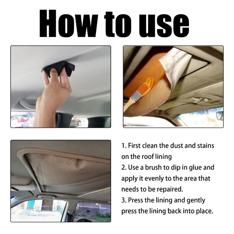Car Ceiling Liner Care Glues Strong Bonding Waterproof & Heat Resistant  Auto Headliners Adhesive Invisible Finish for Car