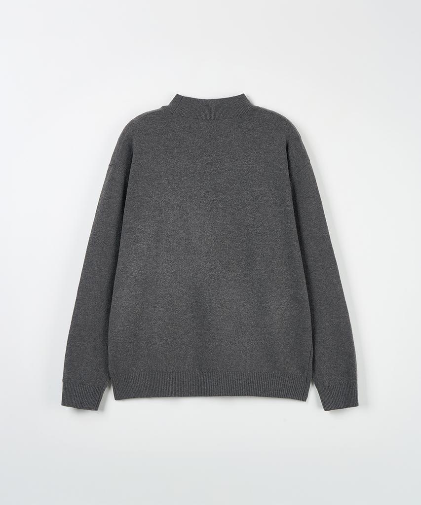 NODU Mock Neck Half Turtleneck Knit [Gray]