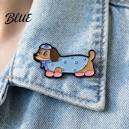 Statement Jewelry Brooch Dog Cat Cute Dachshund Dog/Kitten Enamel Pin