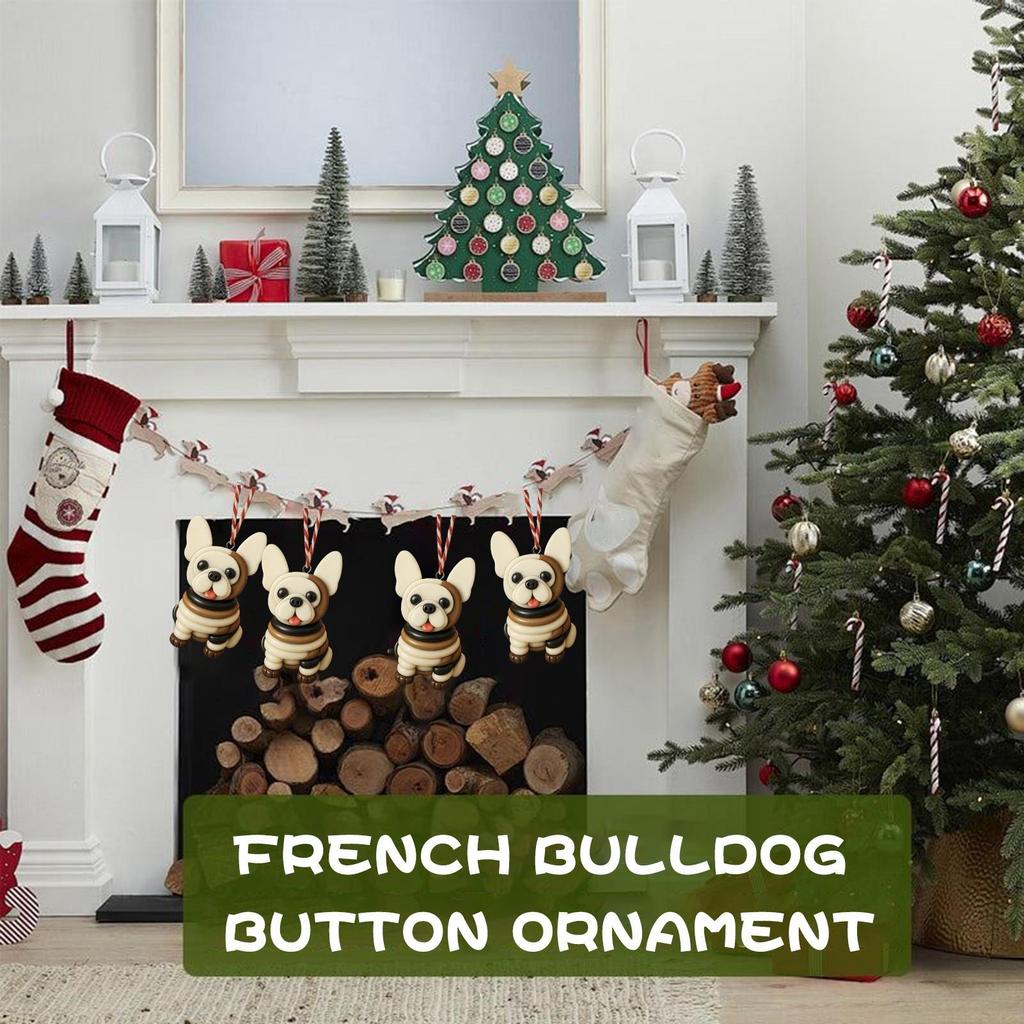 Button Christmas Ornament DIY Craft Kit Dog Figurine Decor For Tree Car Rearview Mirror Backpack Holiday Crafting Activity Gift